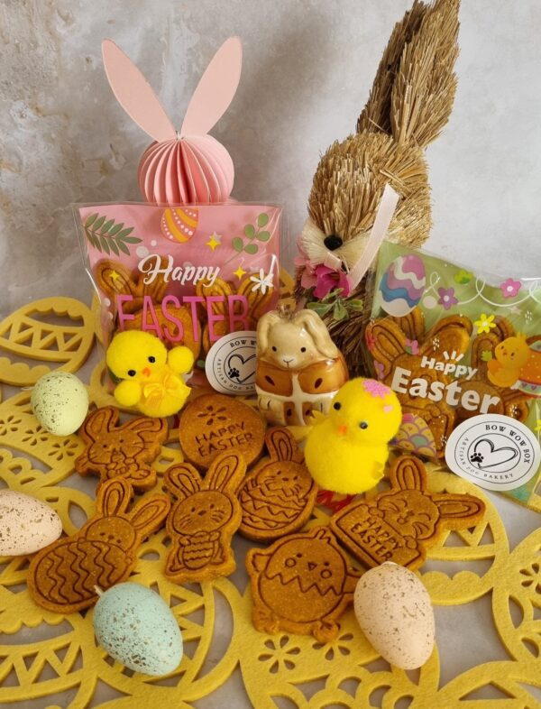 Easter dog treats bag UK handmade bunny biscuits seasonal packaging